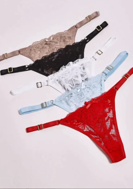 Berlín Art. BER650 Pack de 3 Tanga Less Regulables de Puntilla