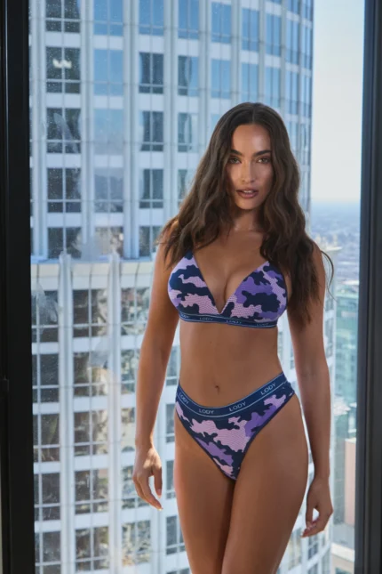 Lody Art. 5265 Conjunto triangulo soft y culotte less algodón estampado con elastico personalizado