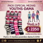 Pack x 3 medias juveniles dama