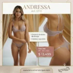 Andressa Art. 5710 Conjunto bralette de encaje con colaless regulable Talles 90 95 y 100