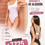 Kaury Art. 8188 Body de Algodón Cola Less con Elástico Personalizado Talles 1 al 4