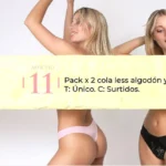 AIAM Art. 11 Pack x 2 less algodon y lycra con encaje