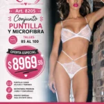 Kaury Art. 8205 Conjunto de puntilla y microfibra Talles 85 al 100